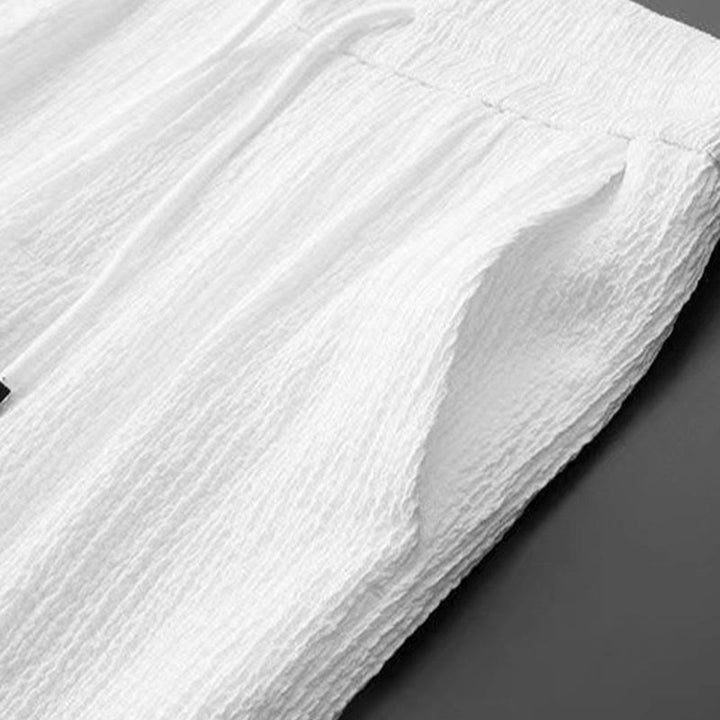 Buddha Stones Czysty Kolor Długi Rękaw Top Spodnie Odzież Męski Zestaw - image 8