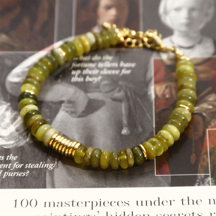 Bransoletka uzdrawiająca z Buddha Stones Gild Cyan Jade Success