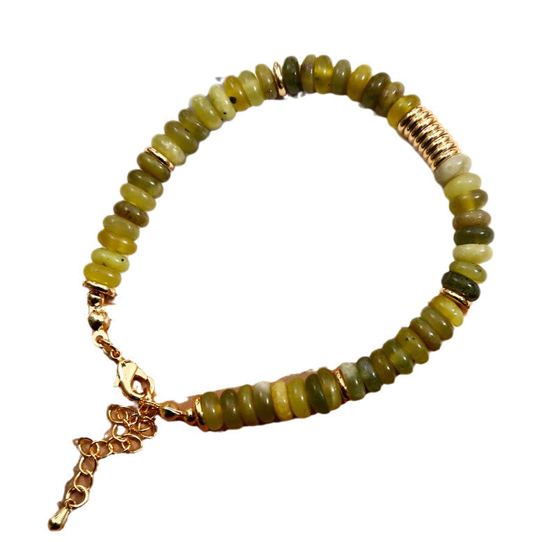 Bransoletka uzdrawiająca z Buddha Stones Gild Cyan Jade Success