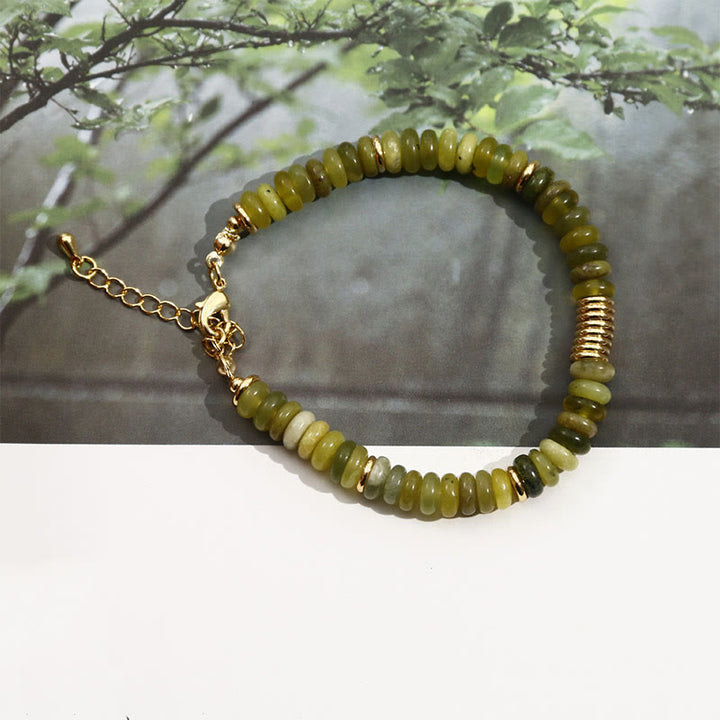 Bransoletka uzdrawiająca z Buddha Stones Gild Cyan Jade Success