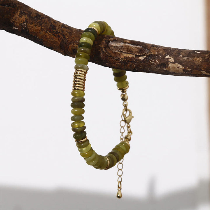 Bransoletka uzdrawiająca z Buddha Stones Gild Cyan Jade Success