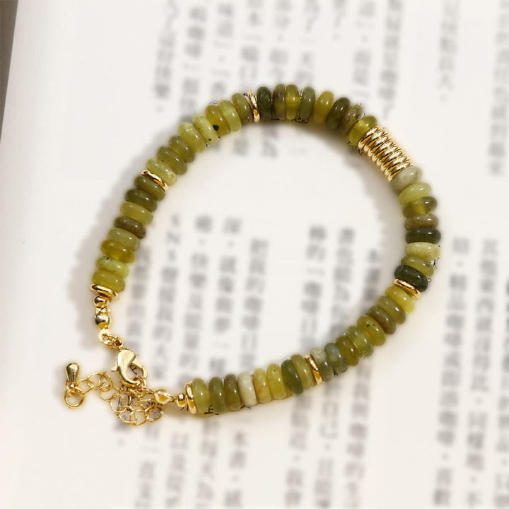 Bransoletka uzdrawiająca z Buddha Stones Gild Cyan Jade Success