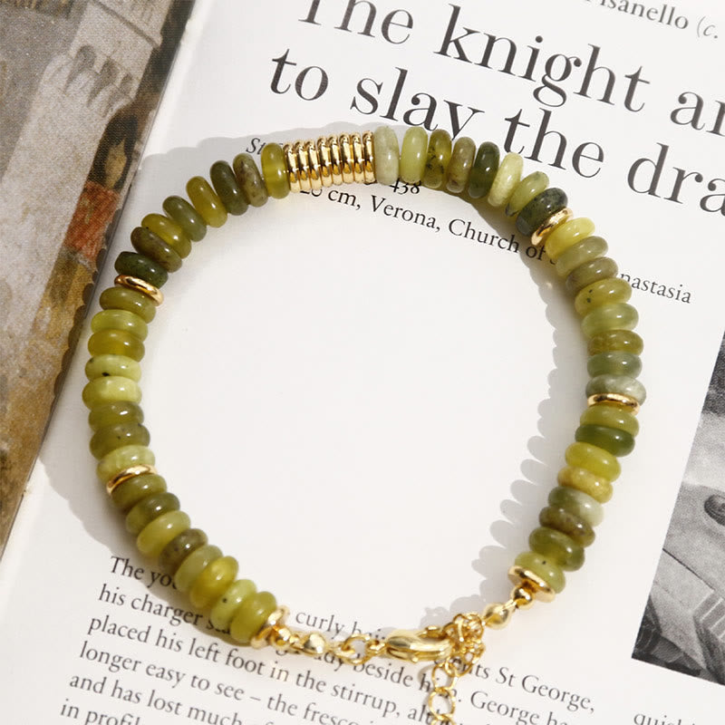 Bransoletka uzdrawiająca z Buddha Stones Gild Cyan Jade Success