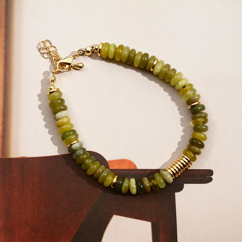 Bransoletka uzdrawiająca z Buddha Stones Gild Cyan Jade Success