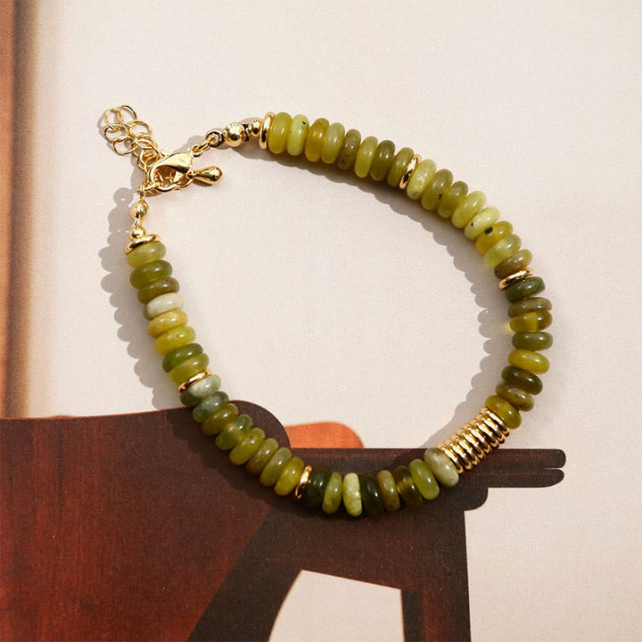 Bransoletka uzdrawiająca z Buddha Stones Gild Cyan Jade Success