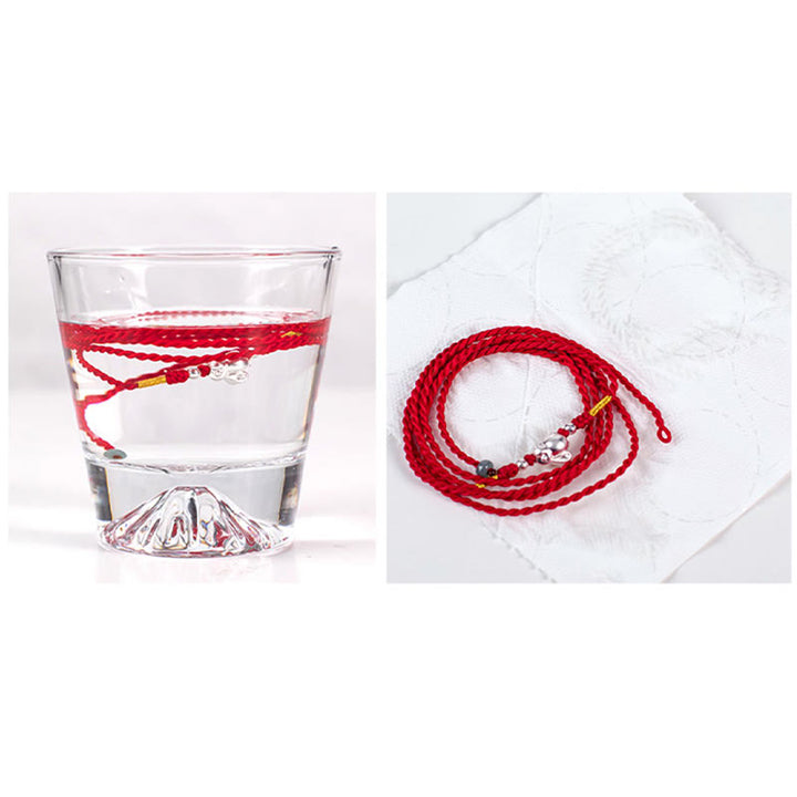 Buddha Stones Naturalne Klamra Pokoju Cynober Błogosławieństwo Czerwony Sznurek Łańcuszek Brzuch