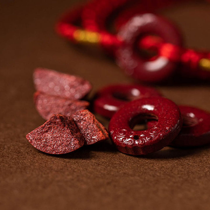 Buddha Stones Naturalne Klamra Pokoju Cynober Błogosławieństwo Czerwony Sznurek Łańcuszek Brzuch