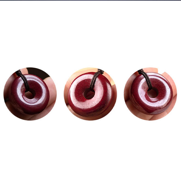 Buddha Stones Naturalne Klamra Pokoju Cynober Błogosławieństwo Czerwony Sznurek Łańcuszek Brzuch