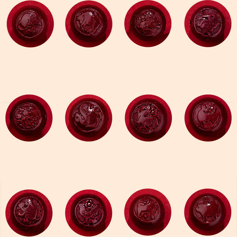 Buddha Stones Naturalny Cynober Chiński Zodiak Tykwa Spokojny Błogosławieństwo Czerwony Sznurek Łańcuch Brzuch