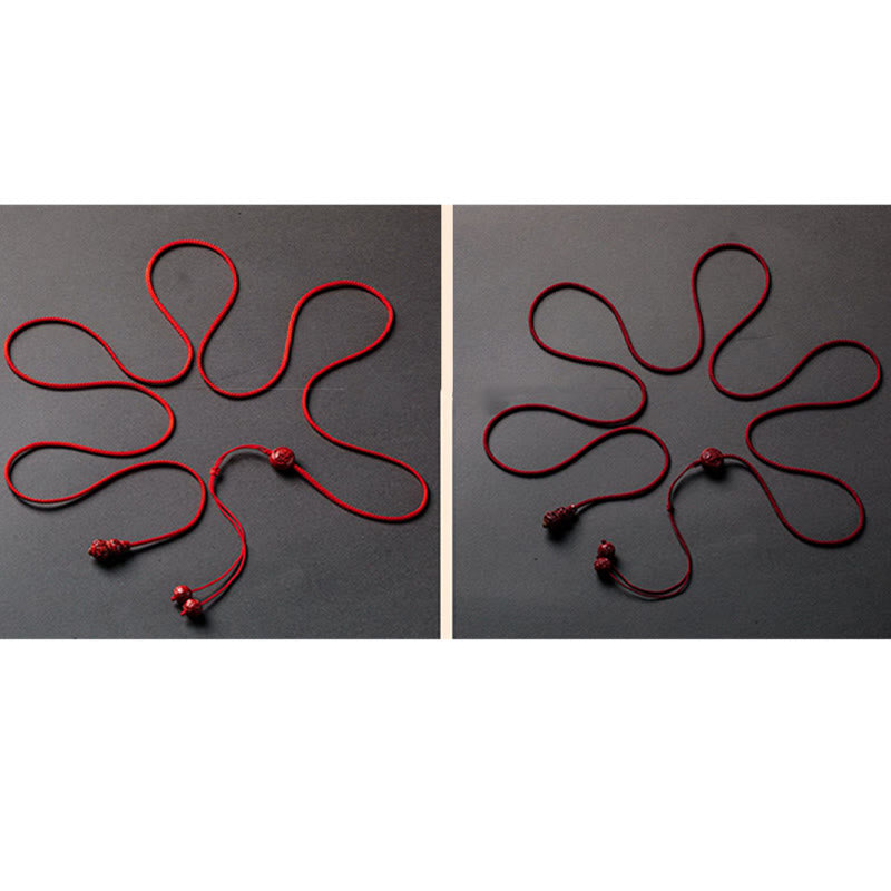 Buddha Stones Naturalny Cynober Chiński Zodiak Tykwa Spokojny Błogosławieństwo Czerwony Sznurek Łańcuch Brzuch