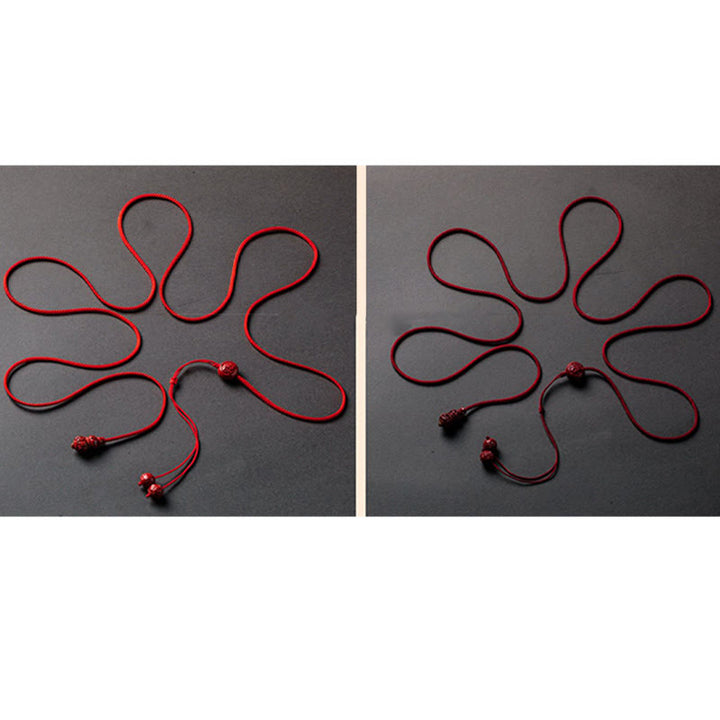 Buddha Stones Naturalny Cynober Chiński Zodiak Tykwa Spokojny Błogosławieństwo Czerwony Sznurek Łańcuch Brzuch