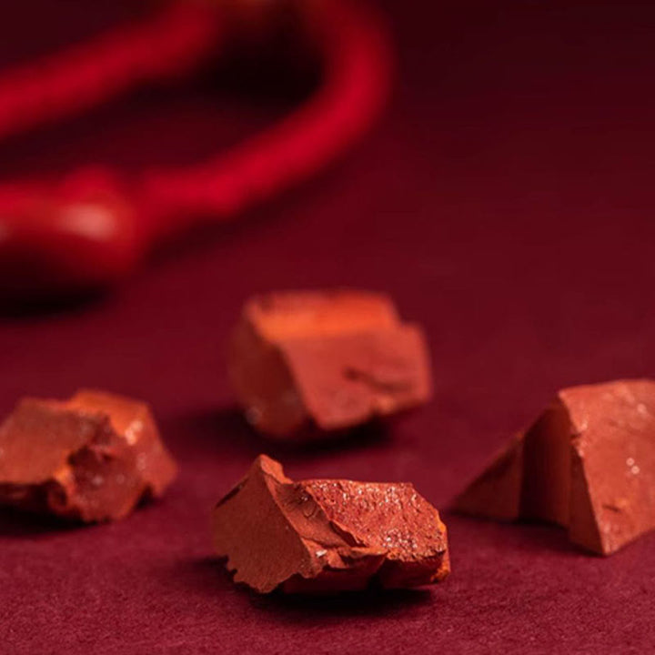 Buddha Stones Naturalny Cynober Spokój Błogosławieństwo Czerwony Sznurek Łańcuszek Brzuch