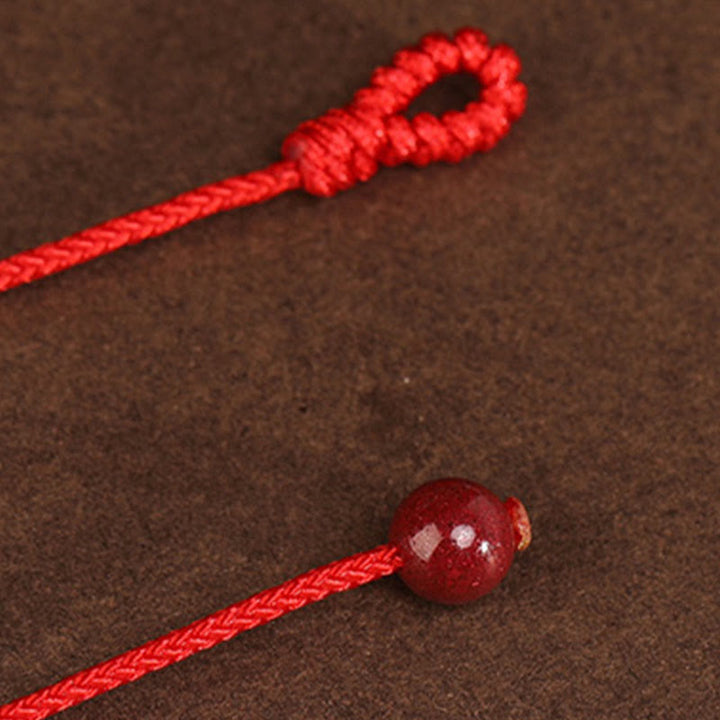 Kamień Buddy 999 Złoty Czerwony Sznurek Łańcuszek Brzuchowy