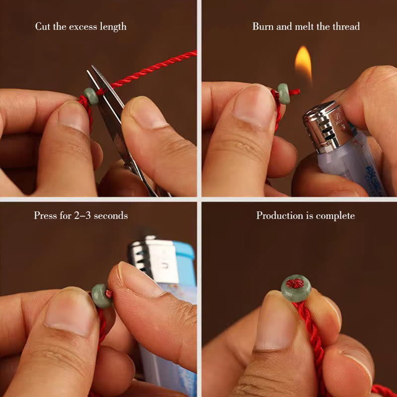 Kamień Buddy 999 Złoty Czerwony Sznurek Łańcuszek Brzuchowy