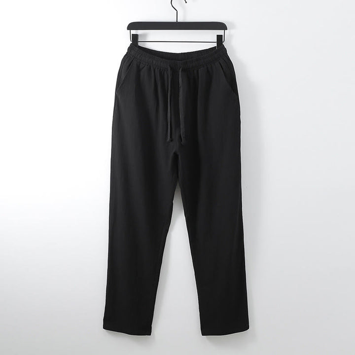 Buddha Stones Kołnierze Krzyżowe Bawełniany Strój Tang Hanfu Top Spodnie Odzież Męski Zestaw - image 9