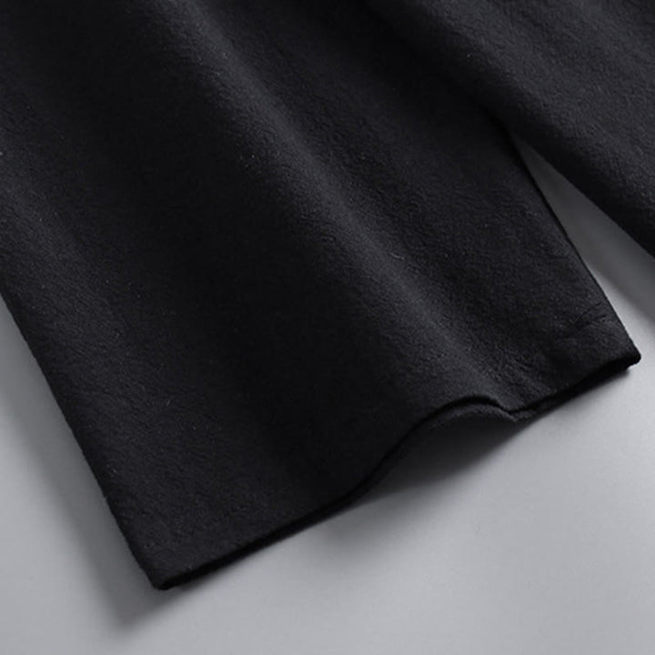 Buddha Stones Kołnierze Krzyżowe Bawełniany Strój Tang Hanfu Top Spodnie Odzież Męski Zestaw - image 7