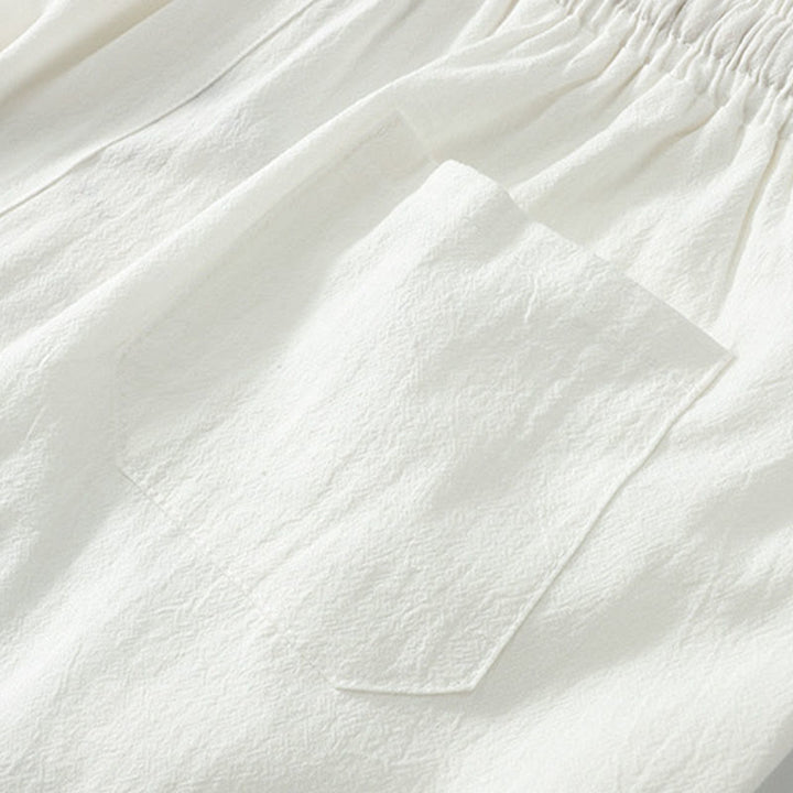 Buddha Stones Kołnierze Krzyżowe Bawełniany Strój Tang Hanfu Top Spodnie Odzież Męski Zestaw - image 24