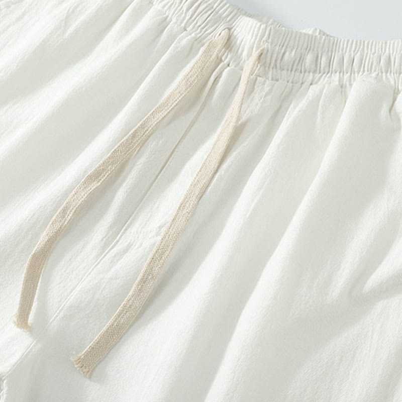 Buddha Stones Kołnierze Krzyżowe Bawełniany Strój Tang Hanfu Top Spodnie Odzież Męski Zestaw - image 23