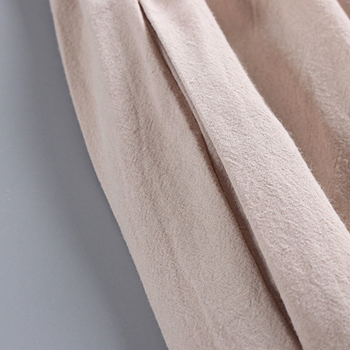 Buddha Stones Skrzyżowane Krótsze Bloomersy Bawełniany Garnitur Tang Hanfu Top Spodnie Odzież Męski Zestaw - image 4