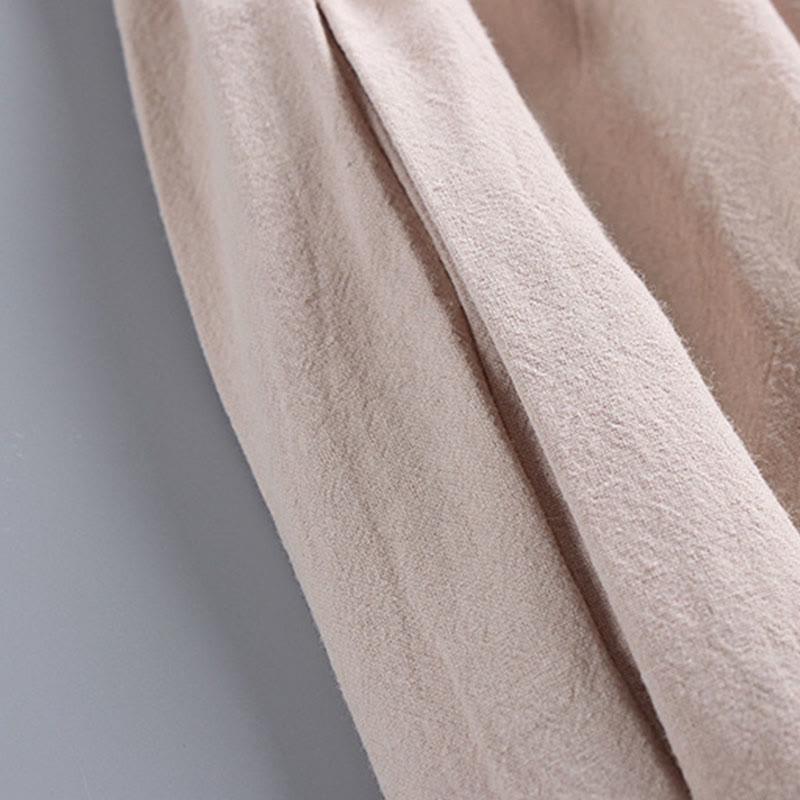 Buddha Stones Skrzyżowane Krótsze Bloomersy Bawełniany Garnitur Tang Hanfu Top Spodnie Odzież Męski Zestaw - image 4