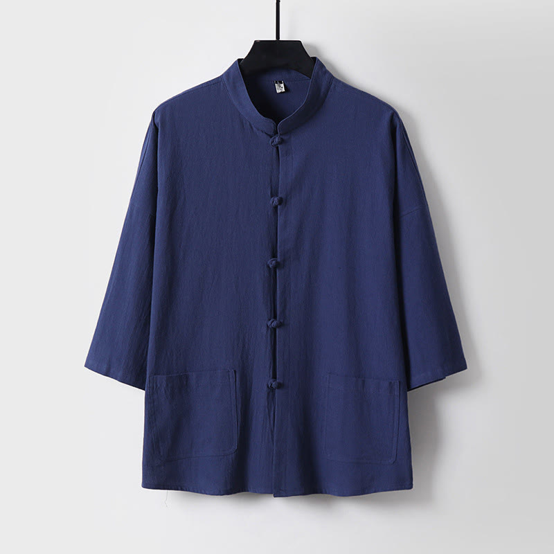 Buddha Stones Trzy Czwarte Krótkie Bloomersy Bawełniane Spodnie Top Odzież Męska Zestaw - image 9