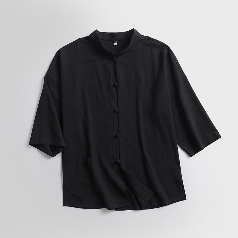 Buddha Stones Trzy Czwarte Krótkie Bloomersy Bawełniane Spodnie Top Odzież Męska Zestaw - image 6