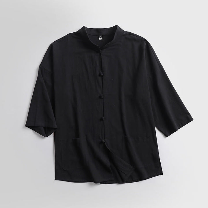 Buddha Stones Trzy Czwarte Krótkie Bloomersy Bawełniane Spodnie Top Odzież Męska Zestaw - image 6