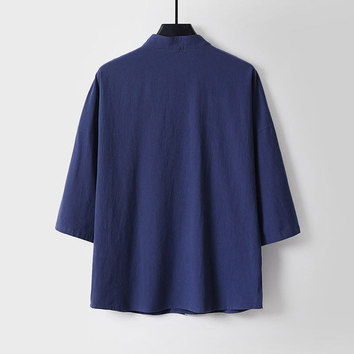 Buddha Stones Trzy Czwarte Krótkie Bloomersy Bawełniane Spodnie Top Odzież Męska Zestaw - image 11