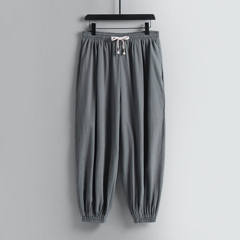 Buddha Stones Trzy Czwarte Krótkie Bloomersy Bawełniane Spodnie Top Odzież Męska Zestaw - image 3