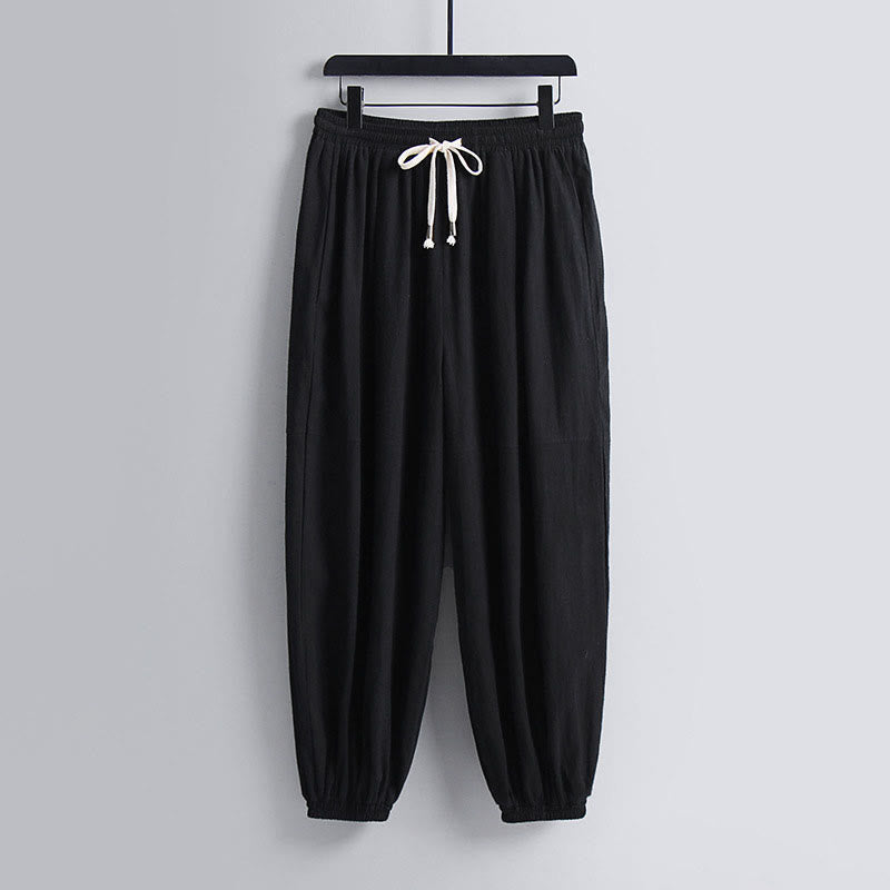 Buddha Stones Trzy Czwarte Krótkie Bloomersy Bawełniane Spodnie Top Odzież Męska Zestaw - image 7