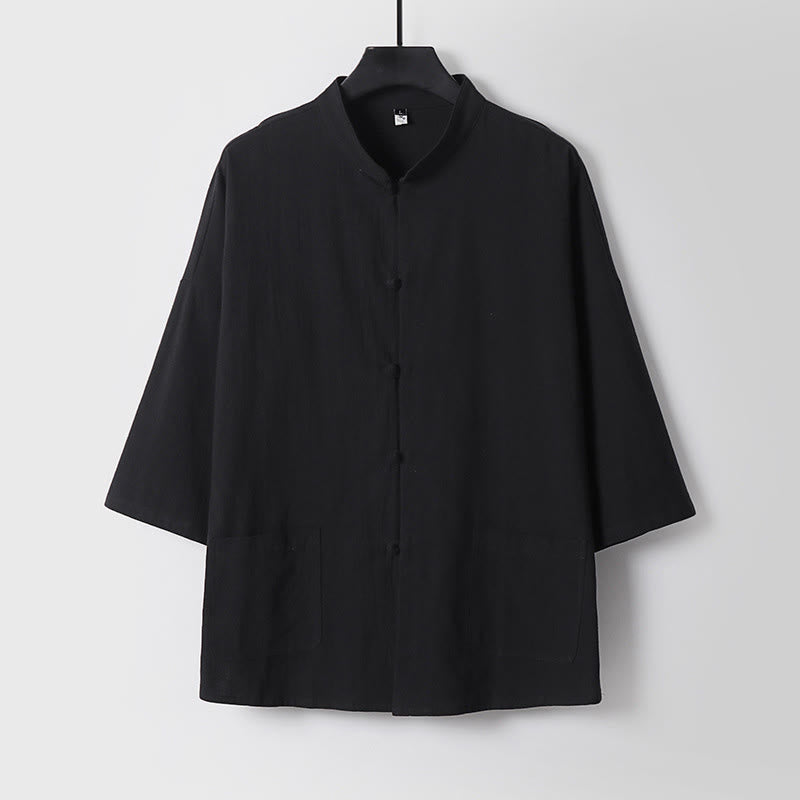 Buddha Stones Trzy Czwarte Krótkie Bloomersy Bawełniane Spodnie Top Odzież Męska Zestaw - image 5