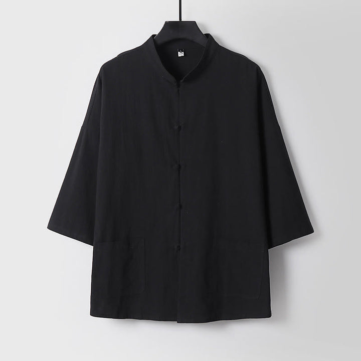 Buddha Stones Trzy Czwarte Krótkie Bloomersy Bawełniane Spodnie Top Odzież Męska Zestaw - image 5