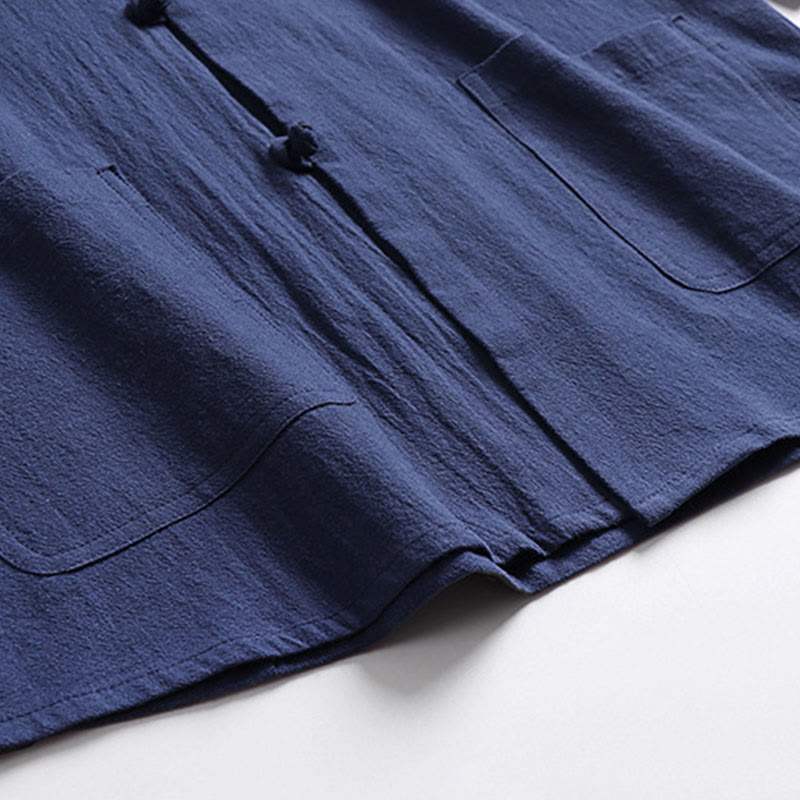 Buddha Stones Trzy Czwarte Krótkie Bloomersy Bawełniane Spodnie Top Odzież Męska Zestaw - image 15