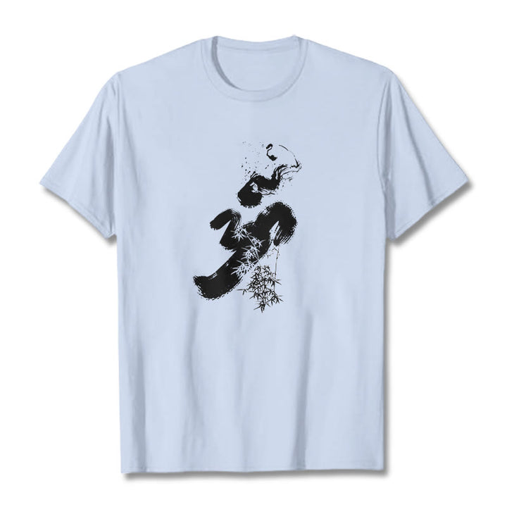 Koszulka z bawełny Buddha Stones OM Bamboo Ink - Jasnoniebieski - 2XL - image 11