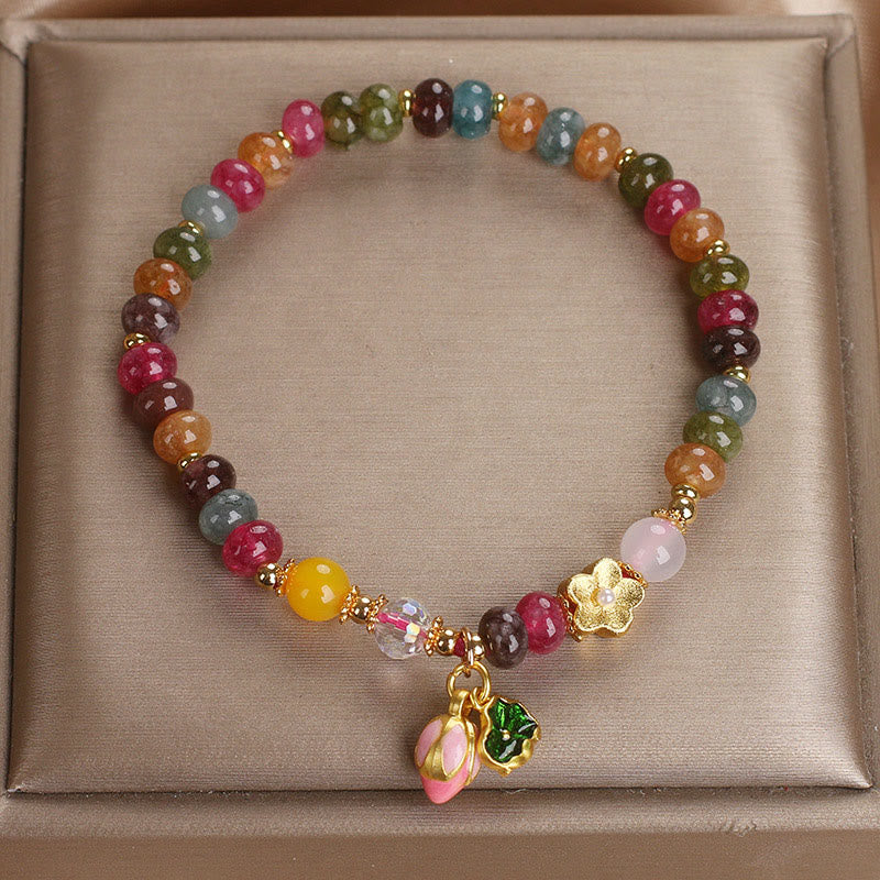 Bransoletka mądrości z Buddha Stones , turmalinu i nasion lotosu