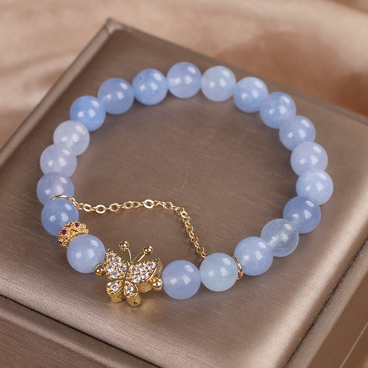 Bransoletka Buddha Stones Aquamarine Butterfly Serenity