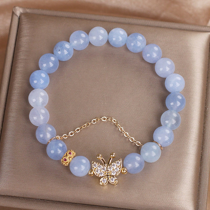 Bransoletka Buddha Stones Aquamarine Butterfly Serenity