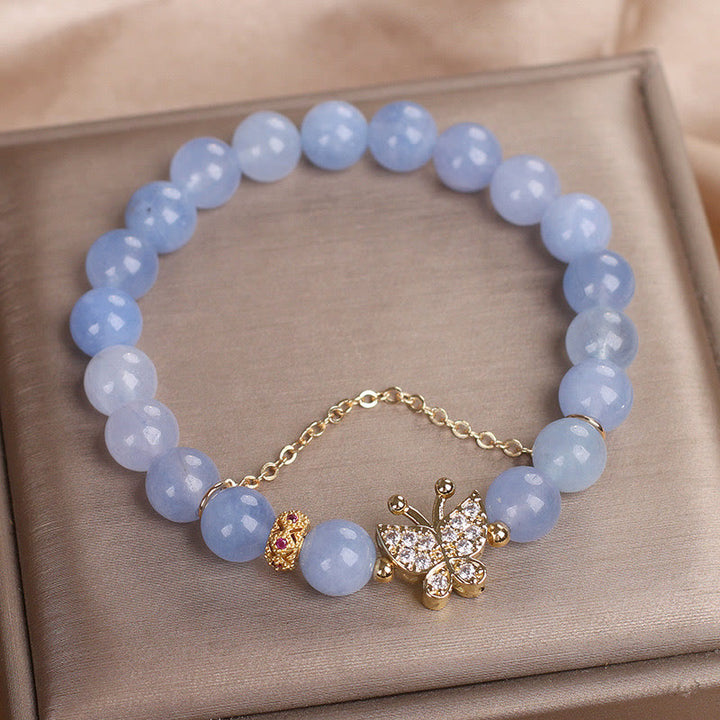 Bransoletka Buddha Stones Aquamarine Butterfly Serenity
