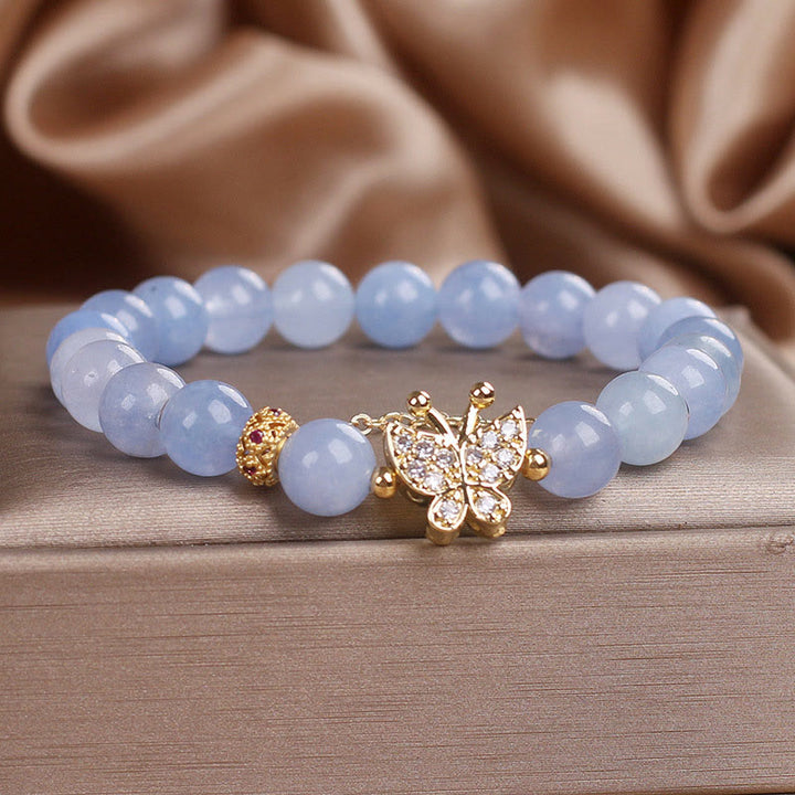 Bransoletka Buddha Stones Aquamarine Butterfly Serenity