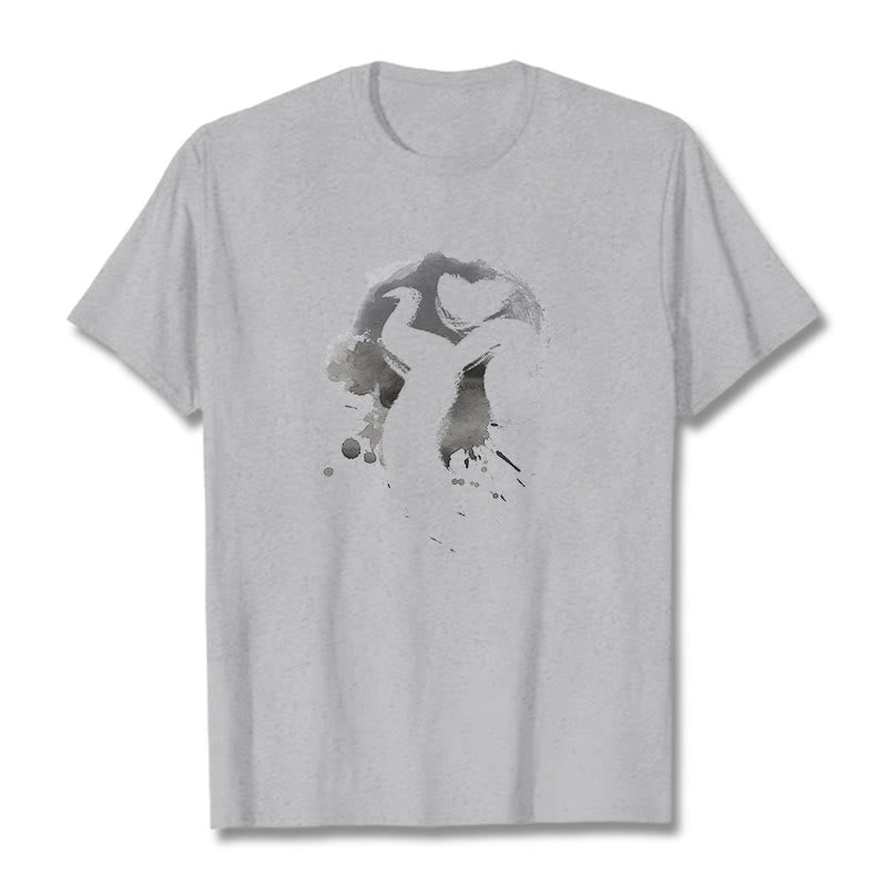 Koszulka z bawełny Buddha Stones OM Swan - Jasnoszary - 2XL - image 20