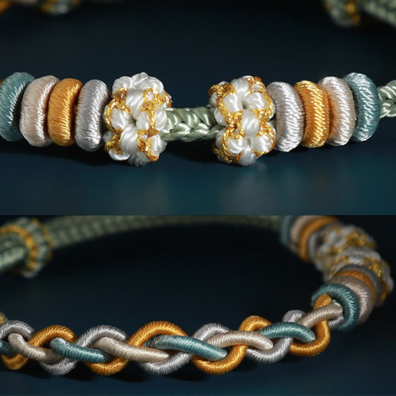 Bransoletka z Buddha Stones , sznurek, cztery, Srand, kwiat brzoskwini