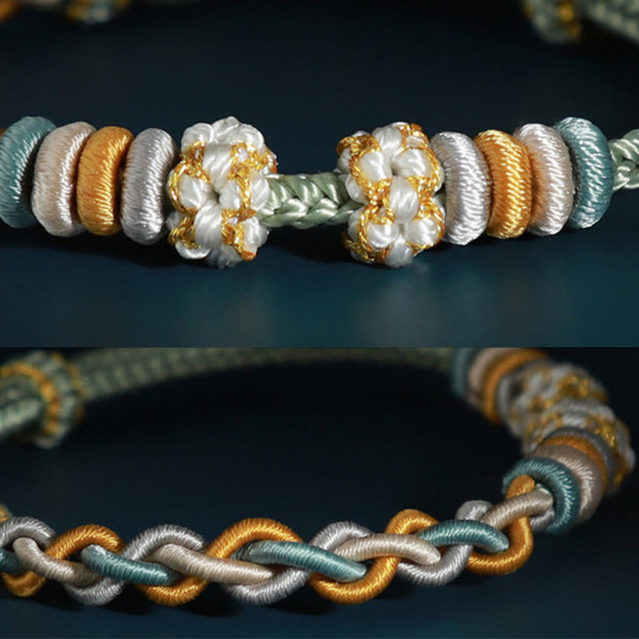 Bransoletka z Buddha Stones , sznurek, cztery, Srand, kwiat brzoskwini
