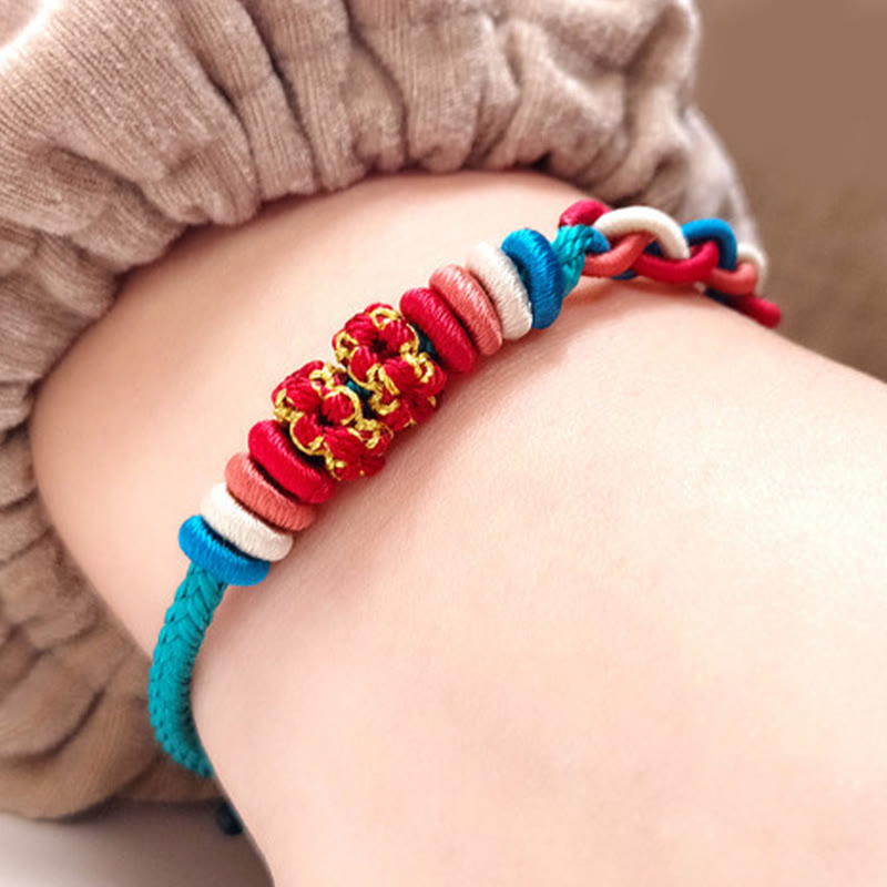 Bransoletka z Buddha Stones , sznurek, cztery, Srand, kwiat brzoskwini