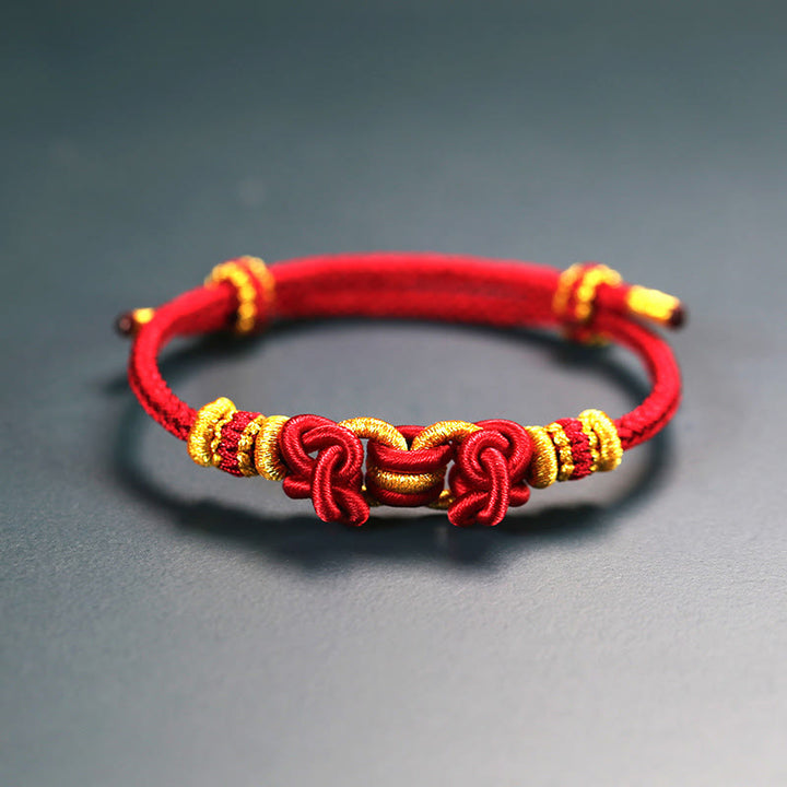 Bransoletka Buddha Stones Red String Saddle Knot Strength