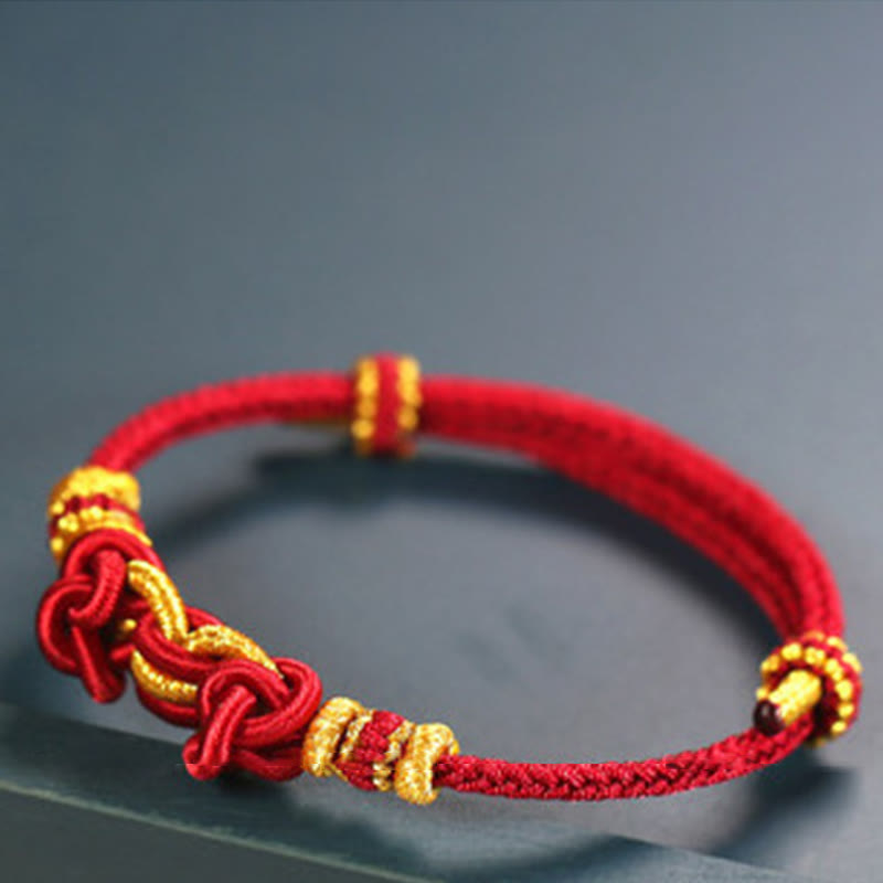 Bransoletka Buddha Stones Red String Saddle Knot Strength