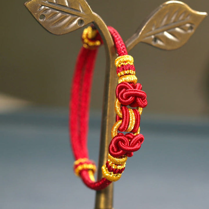 Bransoletka Buddha Stones Red String Saddle Knot Strength