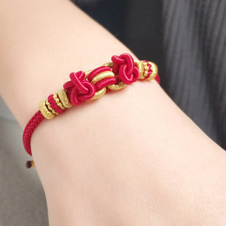 Bransoletka Buddha Stones Red String Saddle Knot Strength