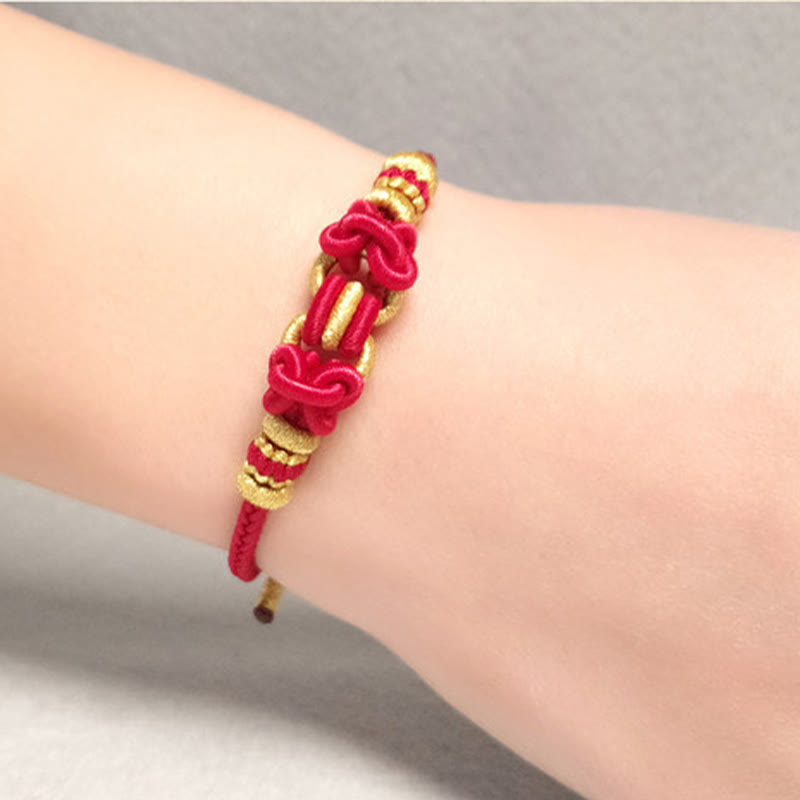 Bransoletka Buddha Stones Red String Saddle Knot Strength