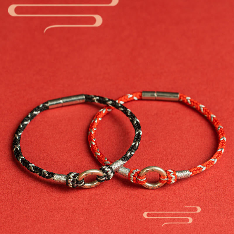 Bransoletka Buddha Stones Red String 925 ze srebra próby 925 Safe Luck