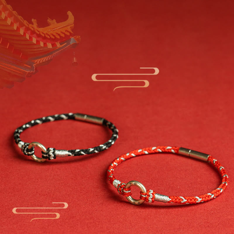 Bransoletka Buddha Stones Red String 925 ze srebra próby 925 Safe Luck